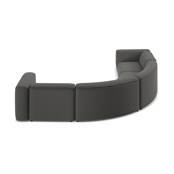 Szürke bársony sarokkanapé Ekahi – Makamii-image-4