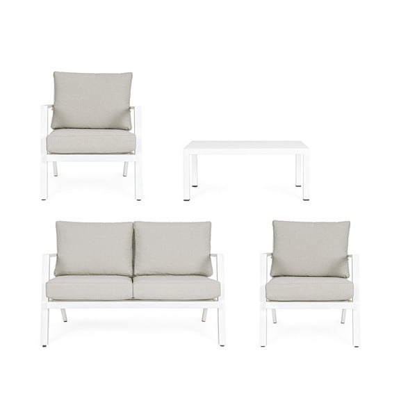 Fehér alumínium négyszemélyes kerti lounge szett Harley   – Bizzotto-image-4