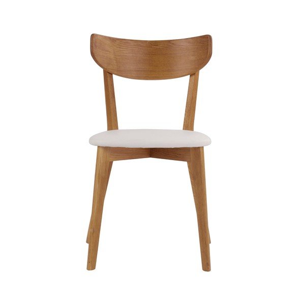 Ami barna tölgyfa étkezőszék fehér ülőlappal - Rowico-image-2