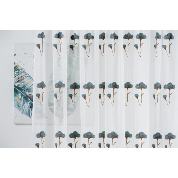 Fehér-kék fényáteresztő függöny 140x260 cm Elba – Mendola Fabrics-image-1