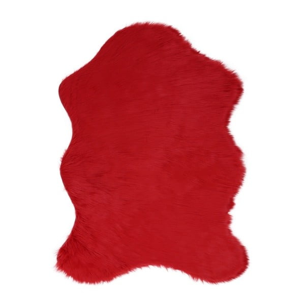 Pelus Red vörös műszőrme szőnyeg, 75 x 100 cm