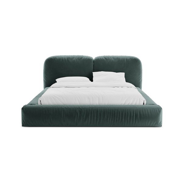 Petróleum színű kárpitozott ágyneműtartós franciaágy ágyráccsal 200x200 cm Martina – Micadoni -image-4