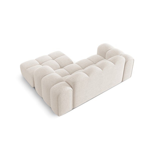 Krémszínű zsenília sarokkanapé (jobb oldali-heverő résszel) Treno – Cosmopolitan Design-image-3