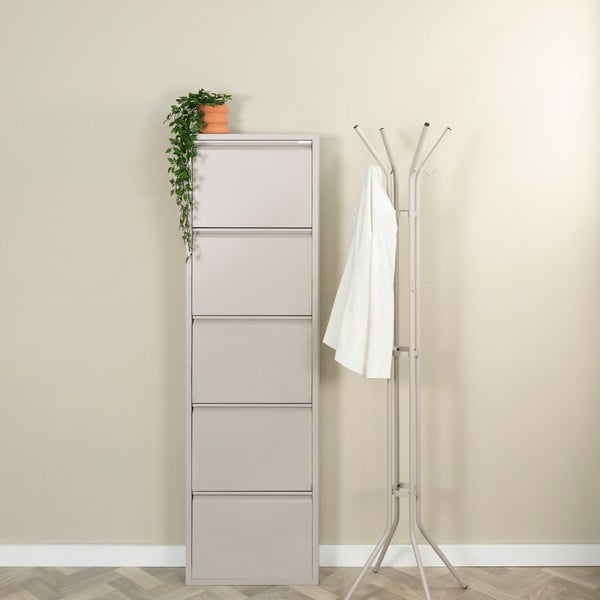 Szürkésbarna fém billenő ajtós cipőtartó 50x169x15 cm Billy – Spinder Design-image-1