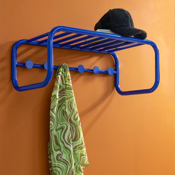 Kék fém fali fogas polccal 72 cm Retro – Spinder Design-image-4