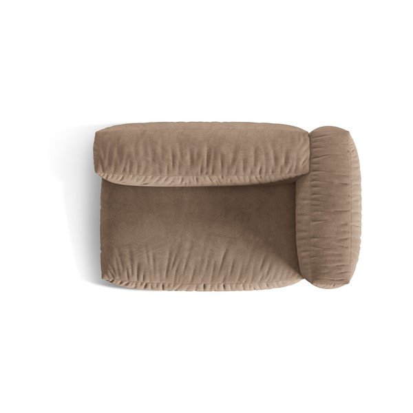 Világosbarna bársony kanapé modul (jobb oldali) Martina – Micadoni -image-3