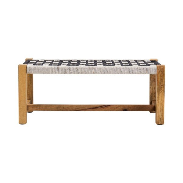 Fekete-fehér tömörfa pad Satna – Premier Housewares-image-2