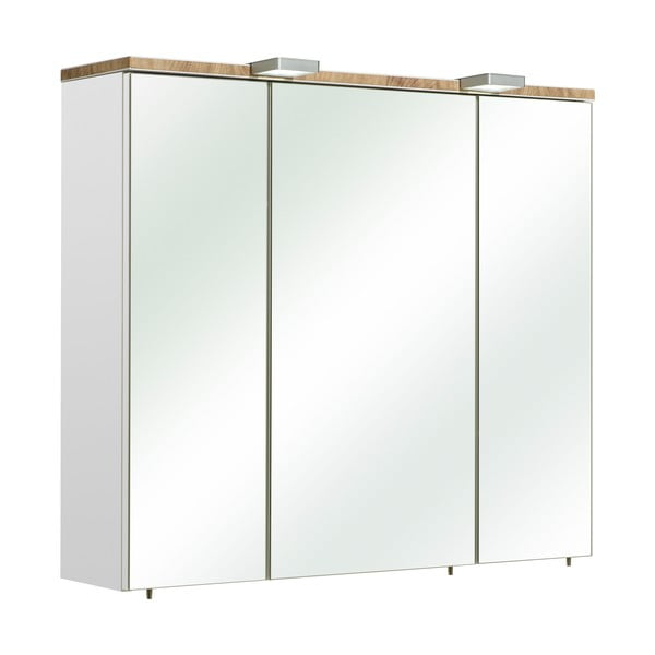 Fehér függő fürdőszoba szekrény tükörrel 80x70 cm Set 931 - Pelipal