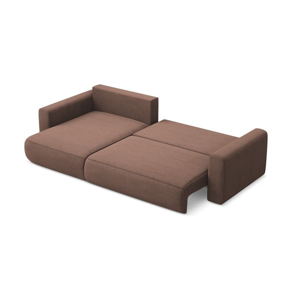 Rózsaszín kinyitható-tárolóhelyes sarokkanapé (bal oldali-heverő résszel) Kapua – Makamii-image-4