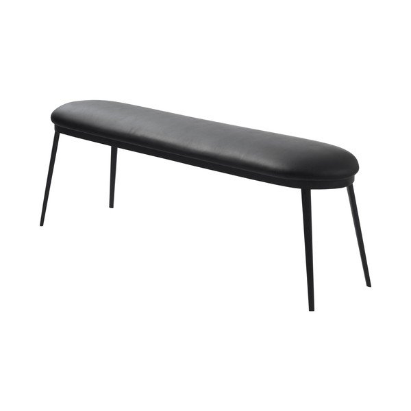 Fekete bőrutánzat pad Gain – Unique Furniture-image-2
