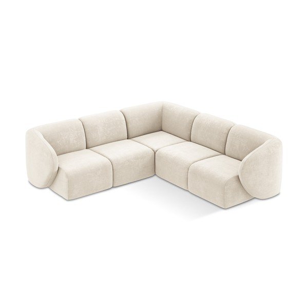 Bézs zsenília sarokkanapé Lani – Makamii-image-1