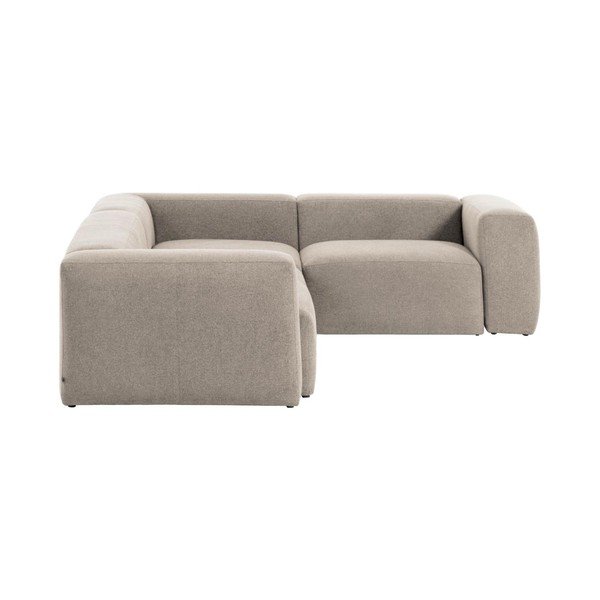 Bézs zsenília sarokkanapé Blok – Kave Home-image-3