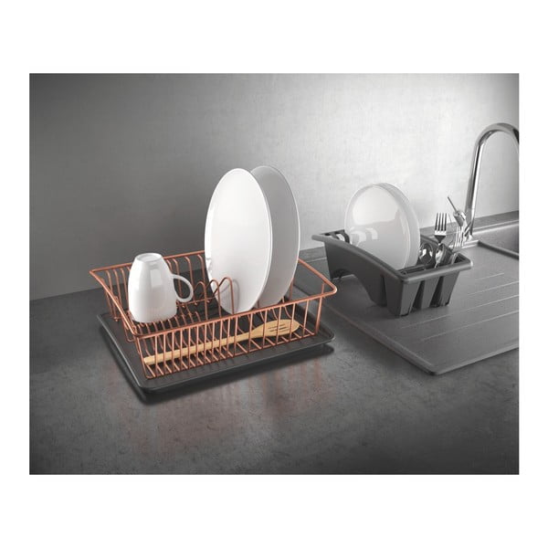 Rézszínű edényszárító alátéttel - Metaltex-image-3