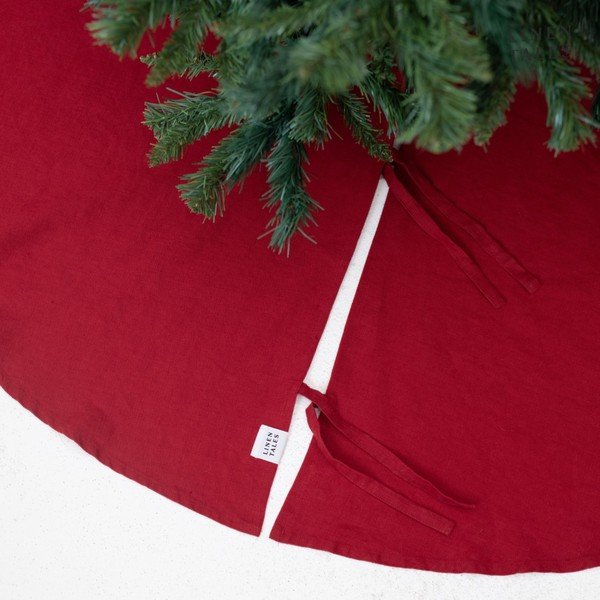 Piros kerek szőnyeg karácsonyfa alá ø 125 cm - Linen Tales-image-2