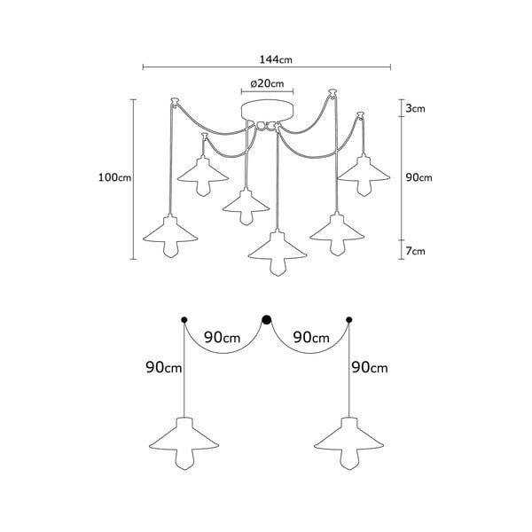 Függőlámpa fém búrával ø 114 cm Manavgat – Opviq lights-image-2