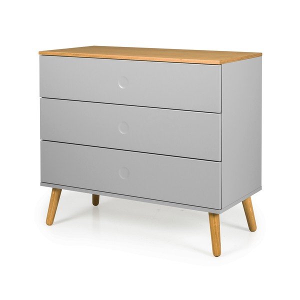 Dot szürke komód tölgyfa dekorral, 90 x 79 cm - Tenzo-image-1