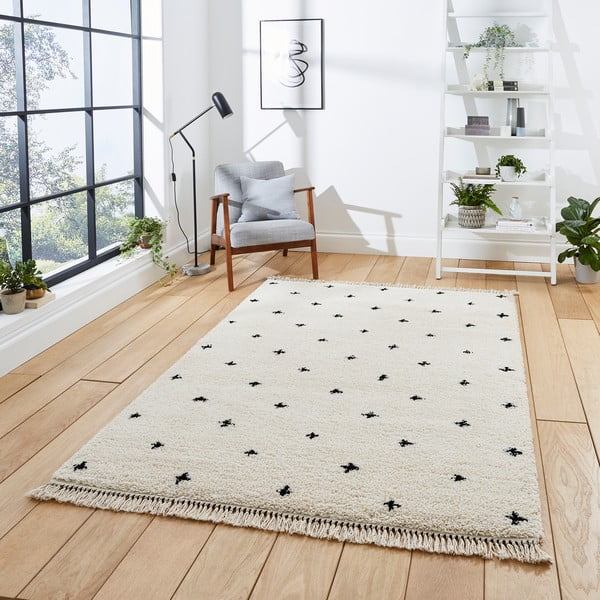 Boho Dots fehér-fekete szőnyeg, 120 x 170 cm - Think Rugs-image-1