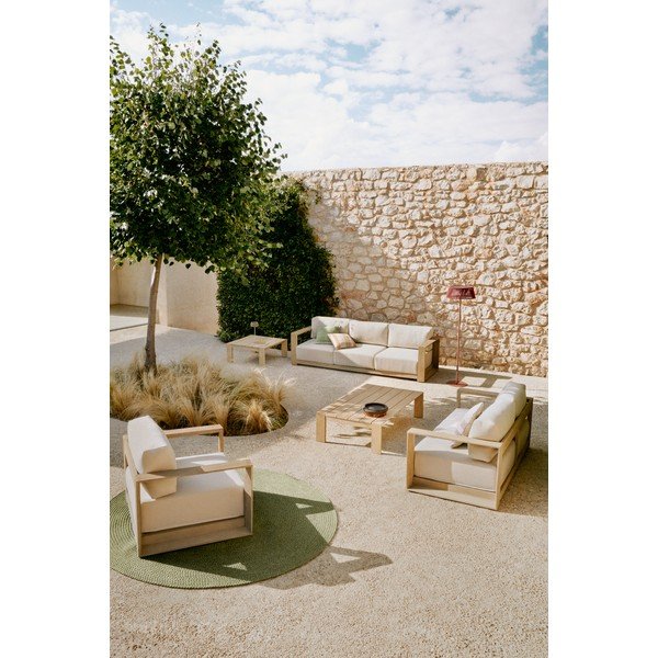 Zöld kerek kültéri-beltéri szőnyeg újrahasznosított szálakból ø 150 cm Despas – Kave Home-image-2