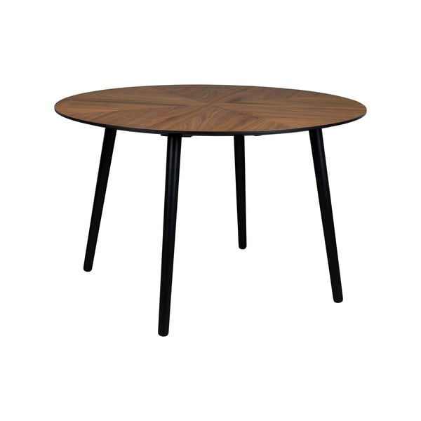 Kerek étkezőasztal diófa dekoros asztallappal ø 120 cm Clover – Dutchbone