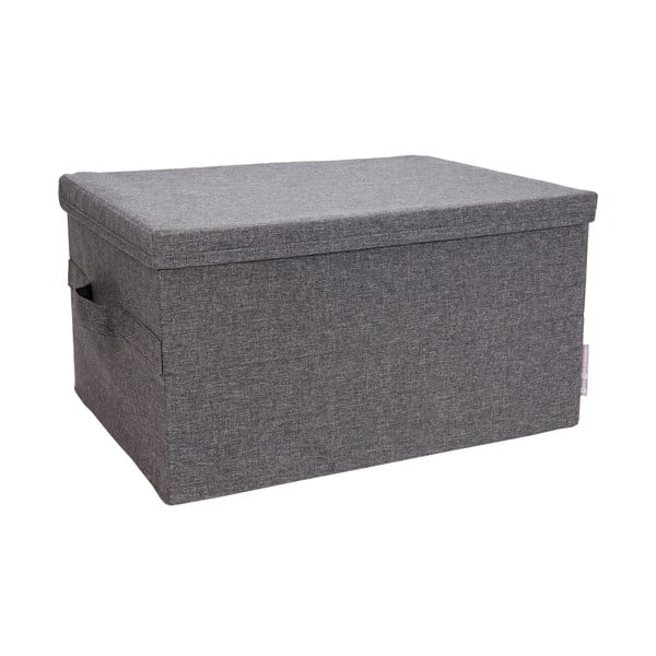 Szürke fedeles textil tárolódoboz 34x45x25 cm Soft Storage – Bigso Box of Sweden