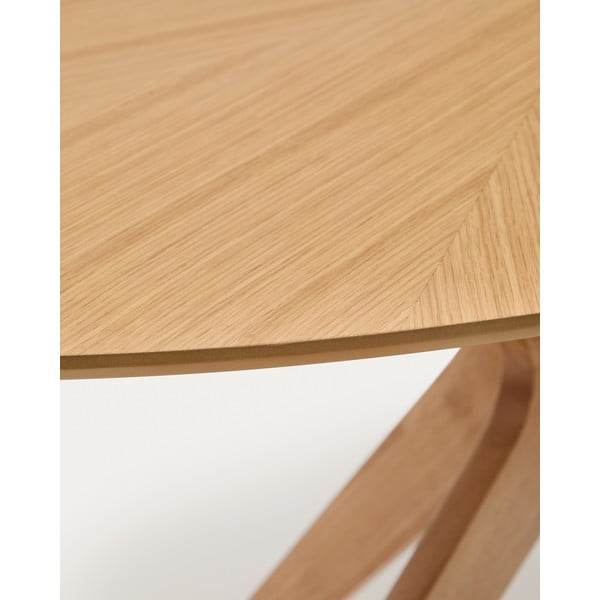 Étkezőasztal tölgyfa dekoros asztallappal 110x180 cm Naanim – Kave Home-image-3