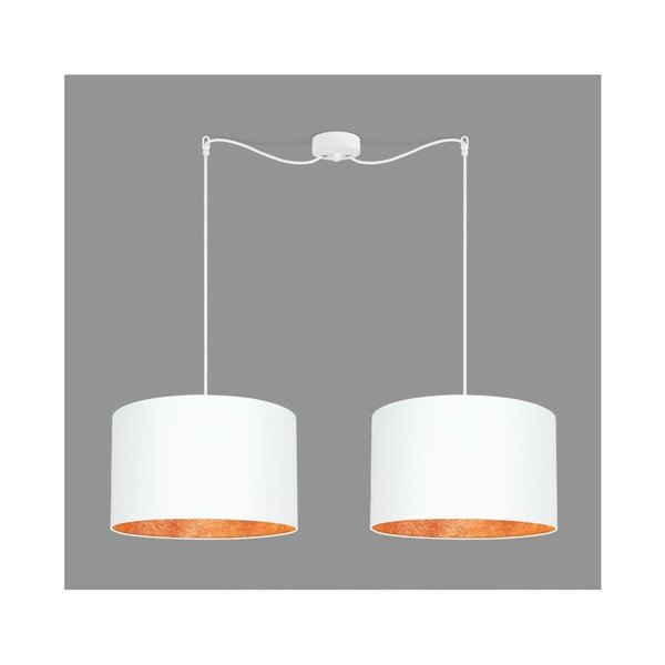 Mika fehér dupla függőlámpa rézszínű lámpabelsővel - Sotto Luce-image-1