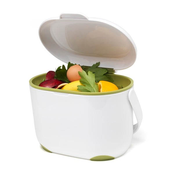 Caddy fehér-zöld komposztálható hulladék gyűjtő, 2,5 l - Addis-image-1
