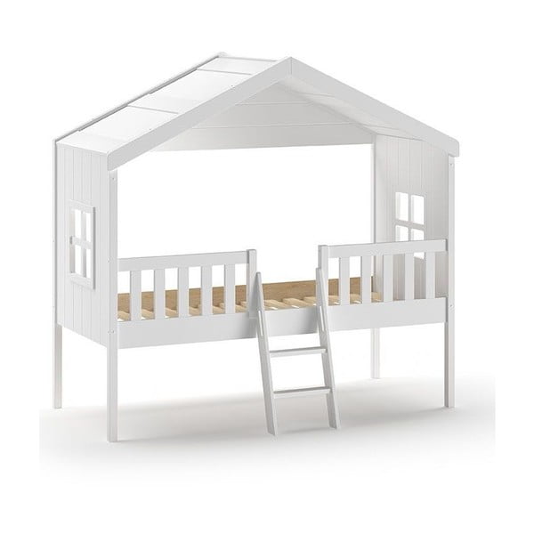 Fehér házikó alakú-magasított gyerekágy 90x200 cm Housebed – Vipack