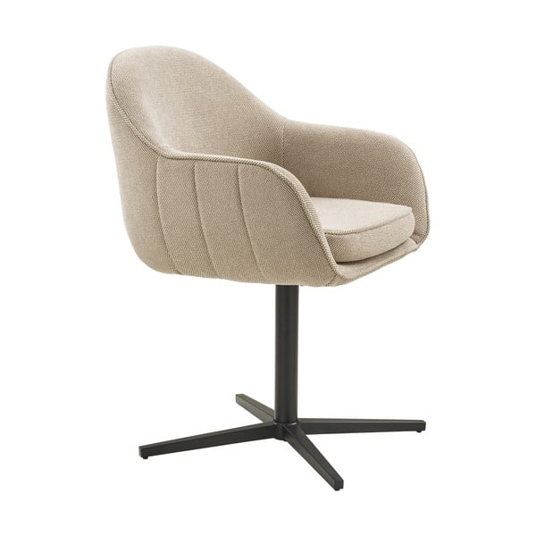 Világosszürke kárpitozott karfás étkezőfotel szett 2 db-os Tamera – House Nordic-image-2