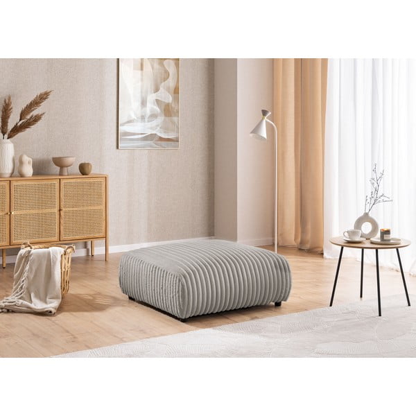 Világosszürke kordbársony lábtartó Justin – Ropez-image-1