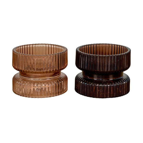 Üveg gyertyatartó készlet 2 db-os - House Nordic-image-1