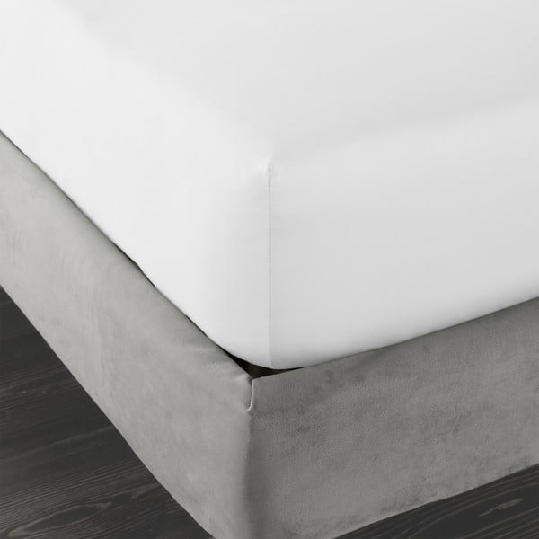 Fehér gumis pamut-szatén lepedő 185x200 cm Cotton Sateen – Bianca-image-3