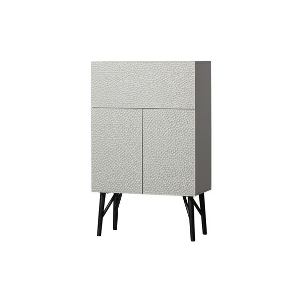 Világosszürke mangófa bortartó szekrény 90x146x46 cm Carved – WOOOD-image-1