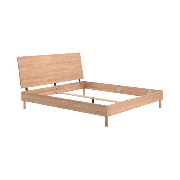 Natúr színű tölgyfa franciaágy ágyrács nélkül 180x200 cm Forrest – Vipack-image-2