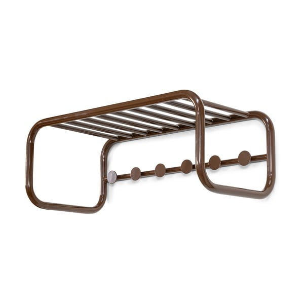 Sötétbarna fém fali fogas polccal 72 cm Retro – Spinder Design-image-2