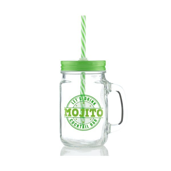 Mojito pohár fedéllel és szívószállal, 450 ml - InnovaGoods