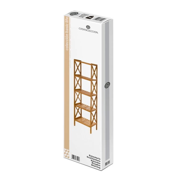 Natúr színű bambusz fürdőszobai polcos állvány 36,5x153 cm – Casa Selección-image-4