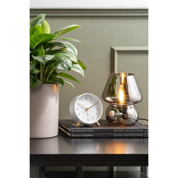 Glass ezüstszínű üveg asztali lámpa, magasság 18 cm - Leitmotiv-image-1