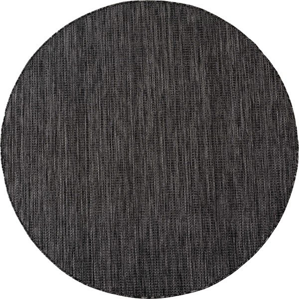 Fekete kerek kültéri-beltéri szőnyeg ø 80 cm Mira 1450 – Ayyildiz Carpets