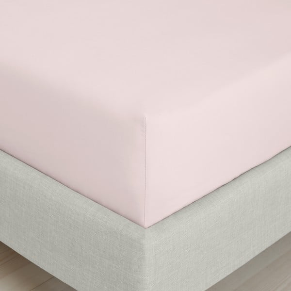 Rózsaszín gumis pamut-perkál lepedő 185x200 cm Cotton Percale – Bianca-image-3