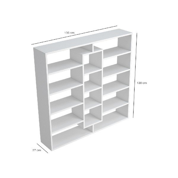 Dalia fehér fa könyvespolc, szélesség 130 cm-image-2