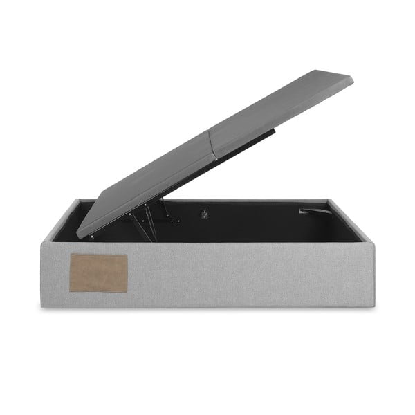 Szürke kárpitozott ágyneműtartós franciaágy 180x200 cm Matters – Kave Home-image-3