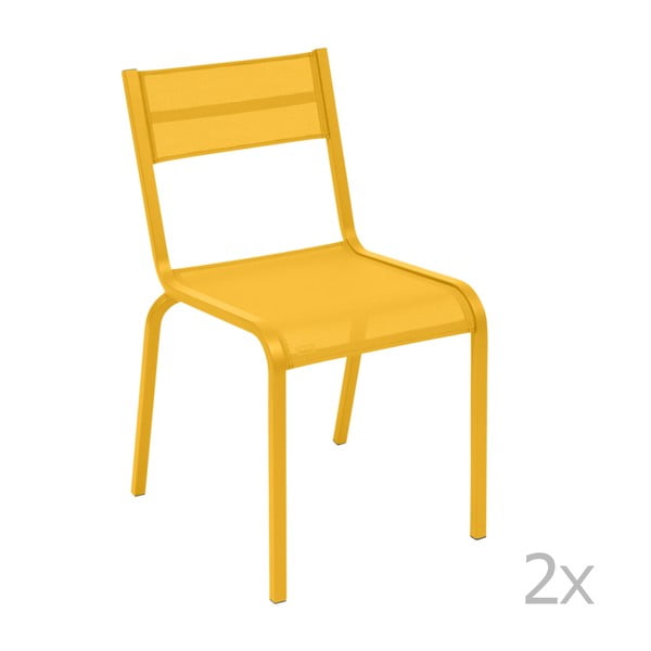 Oléron sárga fém kerti szék, 2 db - Fermob