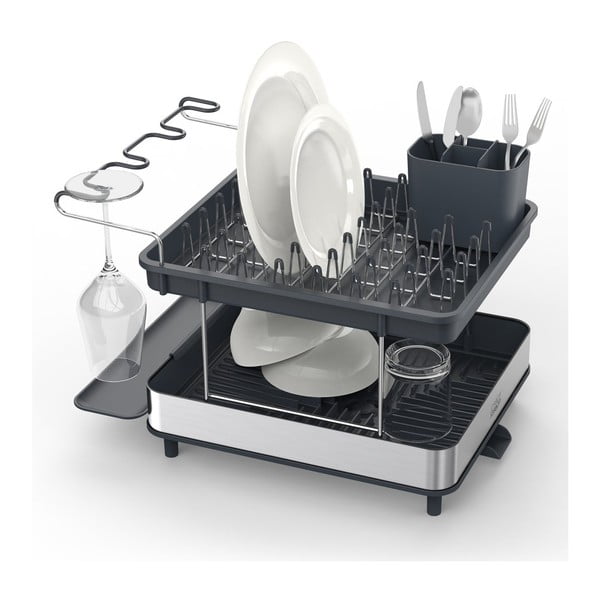 Szürke kétszintes rozsdamentes acél edényszárító Excel  – Joseph Joseph-image-3