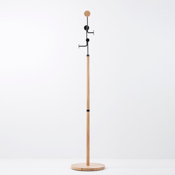 Hook tömör tölgyfa állófogas fekete elemekkel - Gazzda-image-2