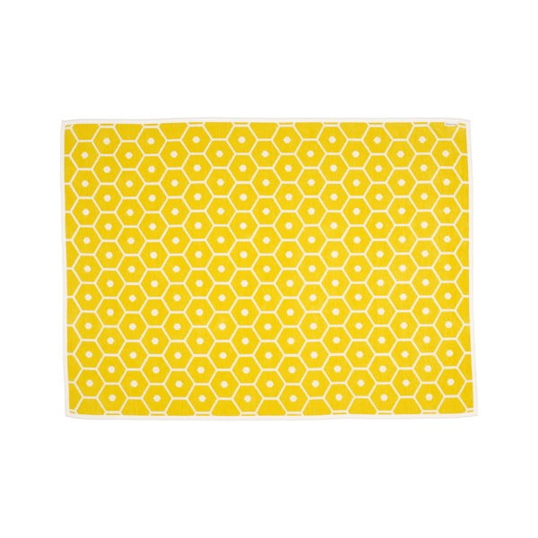 Sárga gyapjúkeverék takaró 140x180 cm Honey Lemon – Pappelina