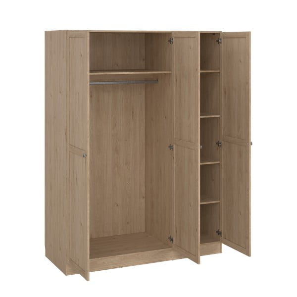 Natúr színű ruhásszekrény tölgyfa dekorral 147x200 cm Billund – Tvilum-image-4