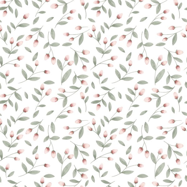 Gyerek tapéta nem szőtt anyagból 10 m x 50 cm Flower Buds – Lilipinso
