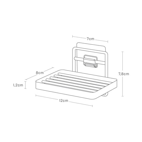 Fehér öntapadós fém szappantartó Film Hook – YAMAZAKI-image-4