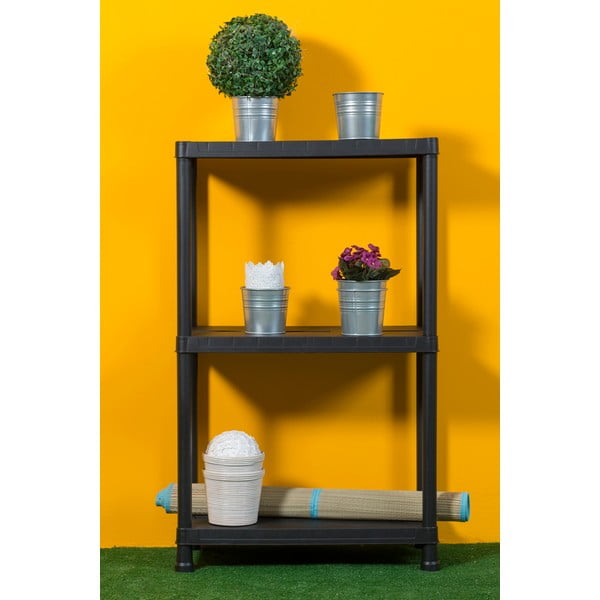Fekete műanyag polcos tároló állvány 60x95 cm Universal Pro – Toomax-image-1